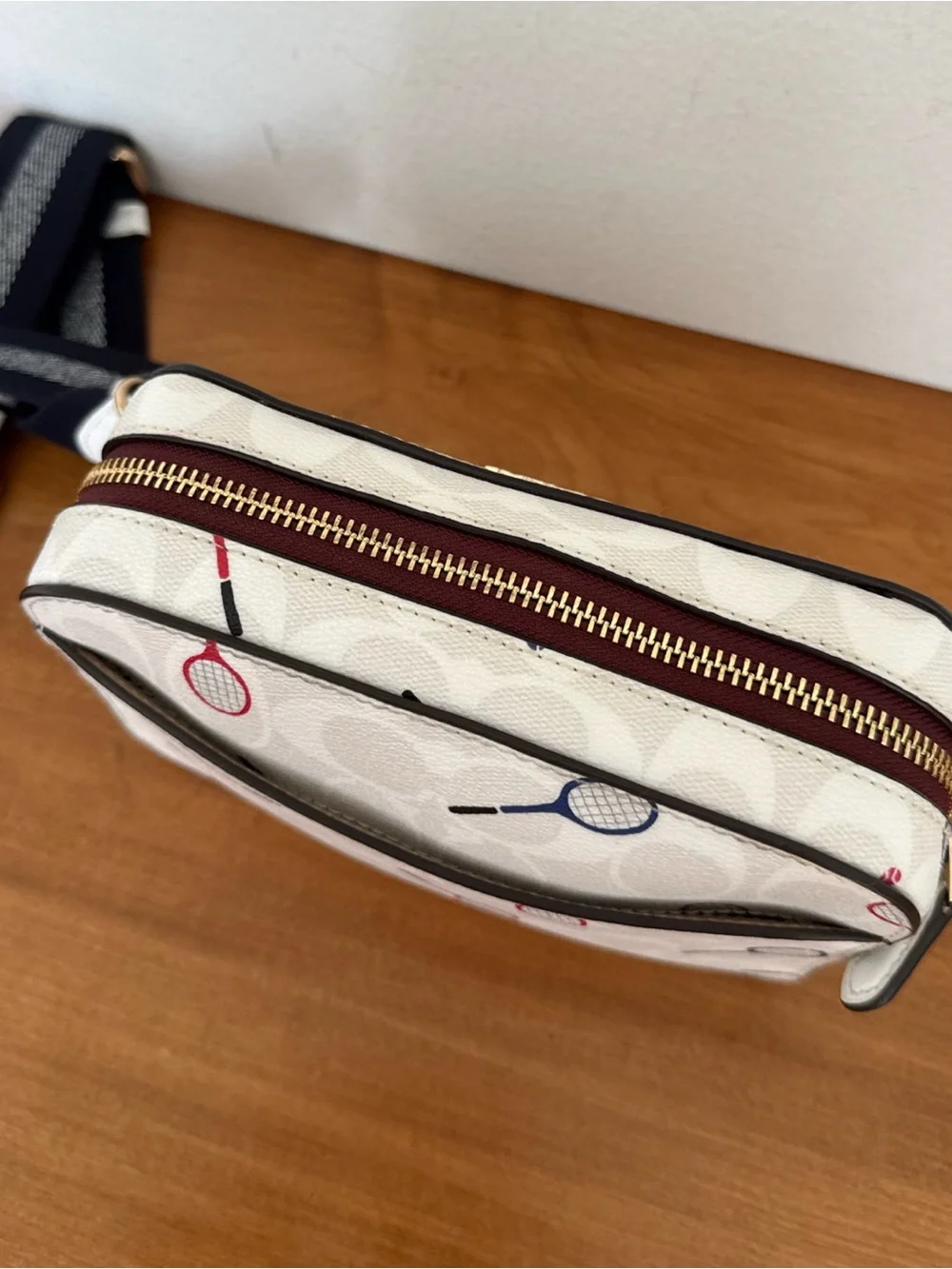 Coach Leather Camera Crossbody Bag Tennis Rackets